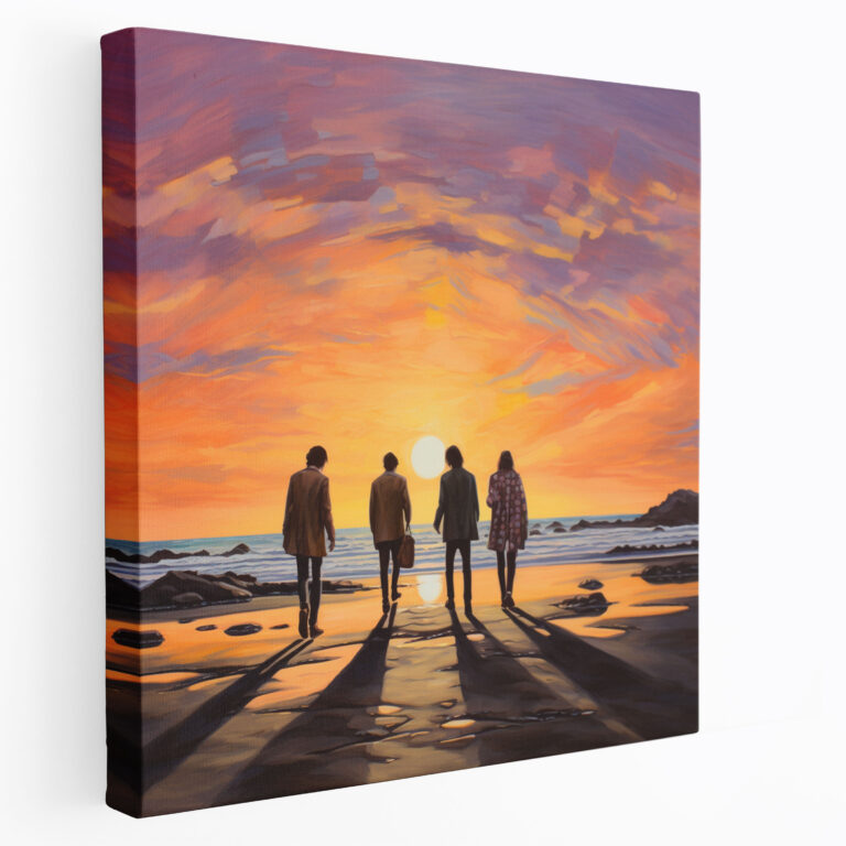 Rolling Stones Canvas Print - Impressionist Painting - Rolling Stones, Tranquil Beach, Home Decoration, Wall Art