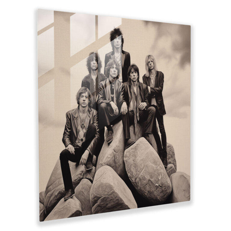 Serene Rolling Stones Glass Print - Rolling Stones, Glass Wall Art, Serene Landscape, Home Decoration
