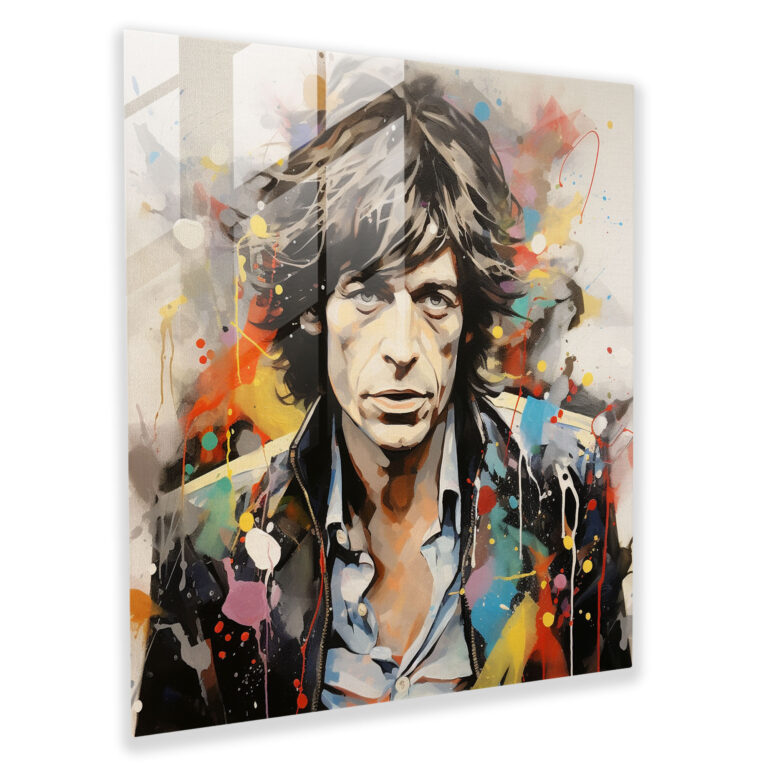 Center Of Attention Rolling Stones Glass Print - Rolling Stones, Abstract Mixed Media Artwork, Rolling Stones, Modern Art