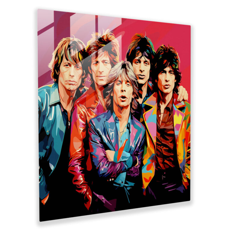 Rolling Stones Glass Print - Rolling Stones, Modern Art, Vibrant Colors, Glass Print