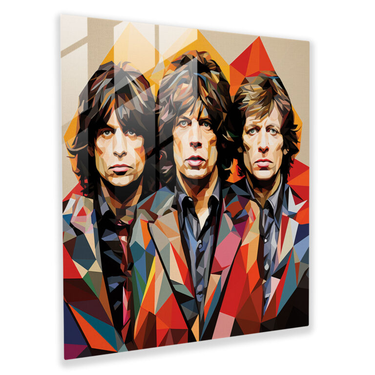 Geometric Stones Glass Print - Rolling Stones, Modern Art, Contemporary Design, Glass Print