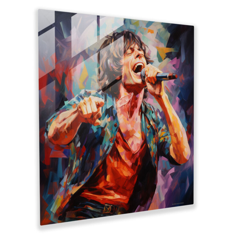 Rolling Stones Glass Print, Impressionist Mick Jagger Portrait - Rolling Stones, Modern Art, Glass Wall Art, Glass Print