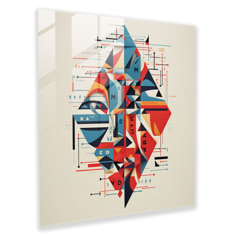 Rolling Stones Glass Print, Geometric Typography With Lyrics - Rolling Stones, Lyrics, Wall Decoration, Modern Art