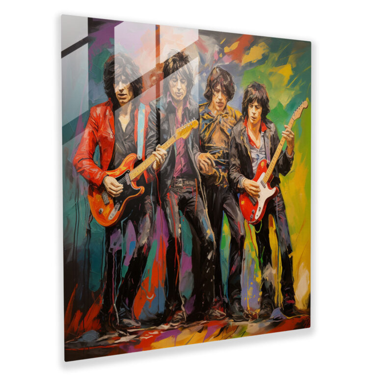 Glass Print - Energetic Rolling Stones - Rolling Stones, Glass Art, Rolling Stones, Home Decoration