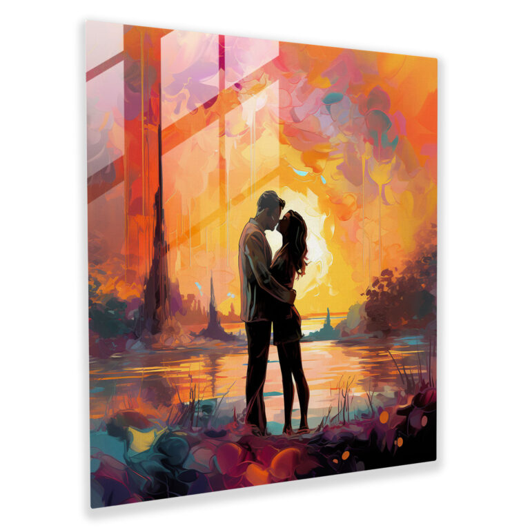 Abstract Kiss Glass Print - Romantic, Glass Art, Home Decoration, Romantic