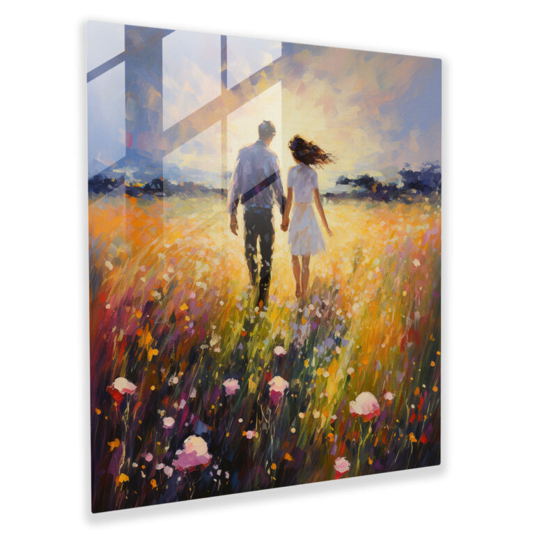 Romantic Impressionist Glass Print - Romantic, Wall Decoration, Tranquility, Romantic