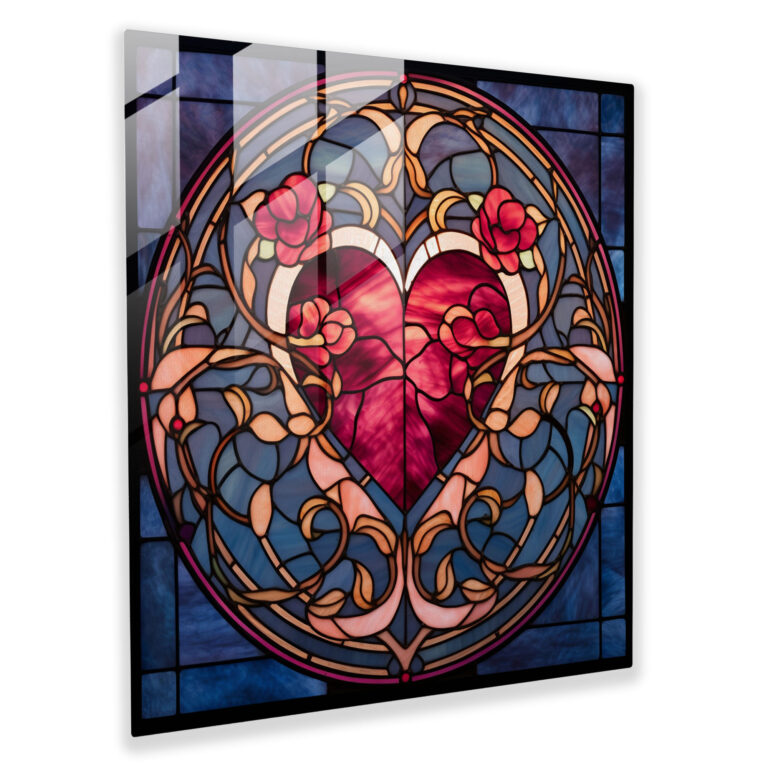 Romantic Stained Glass Print - Romantic, Glass Wall Art, Glass Print, Romantic