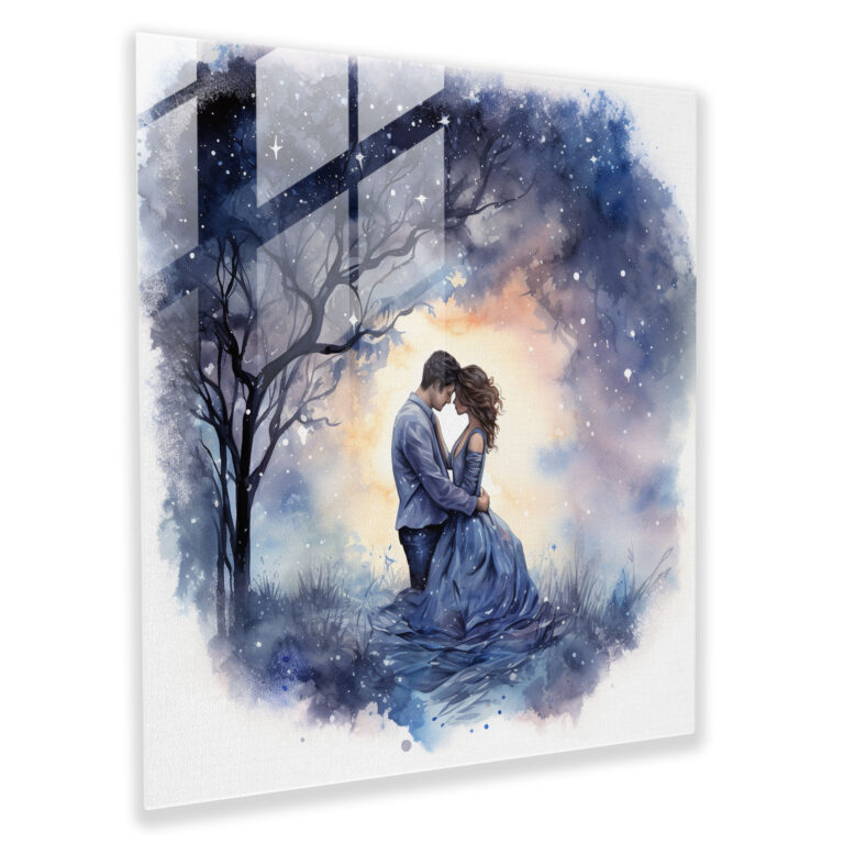 Romantic Starry Night Glass Print - Romantic, Modern Art, Glass Print, Wall Decoration