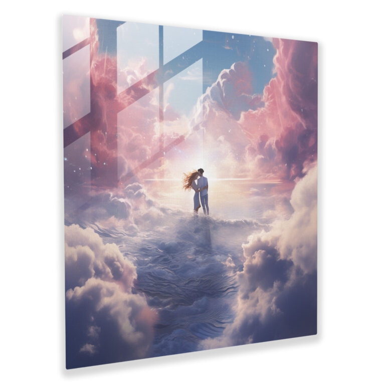 Romantic Cloudscape Glass Print - Romantic, Glass Print, Surreal Digital Painting, Infinite Love