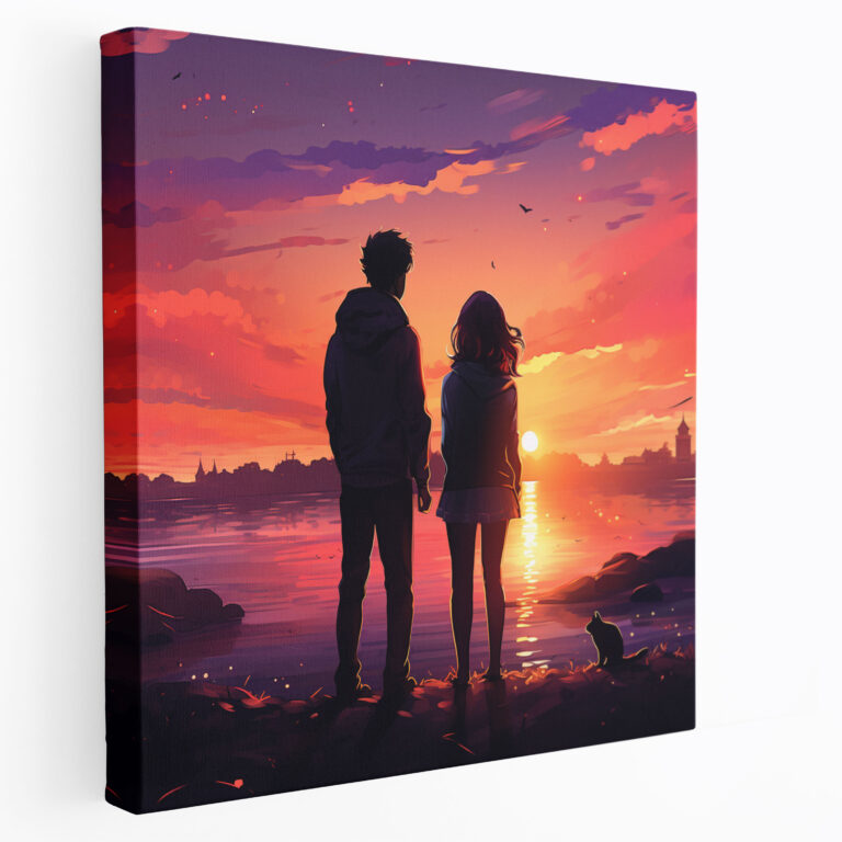 Romantic Sunset Watching Wall Art - Romantic, Home Decoration, Whimsical, Wall Decoration