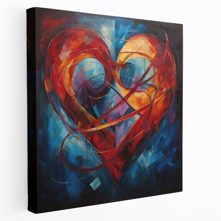 Romantic Hearts Intertwined Wall Decoration - Romantic, Wall Decoration, Romantic, Canvas Wall Art