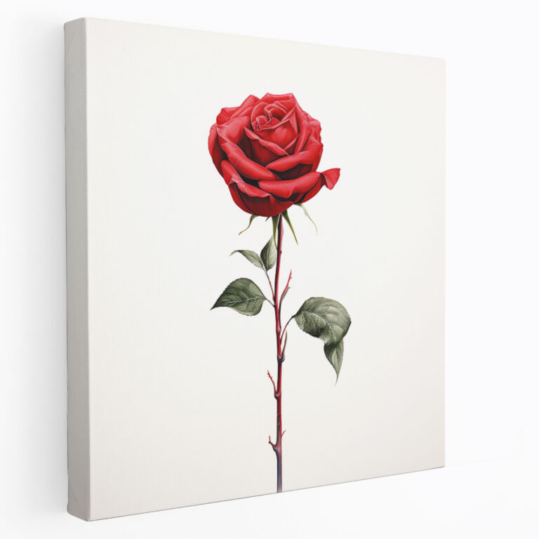 Romantic Red Rose Minimalist Wall Art - Romantic, Wall Art, Love, Minimalist