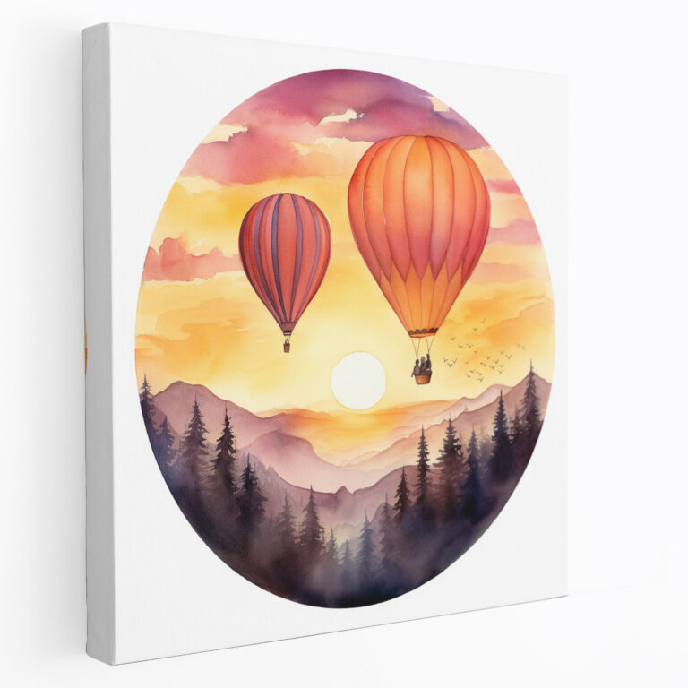 Romantic Hot Air Balloon Canvas Print - Romantic, Home Decoration, Magic, Canvas