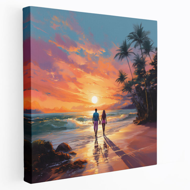 Romantic Sunset Canvas Print - Romantic, Wall Art, Elegant, Romantic