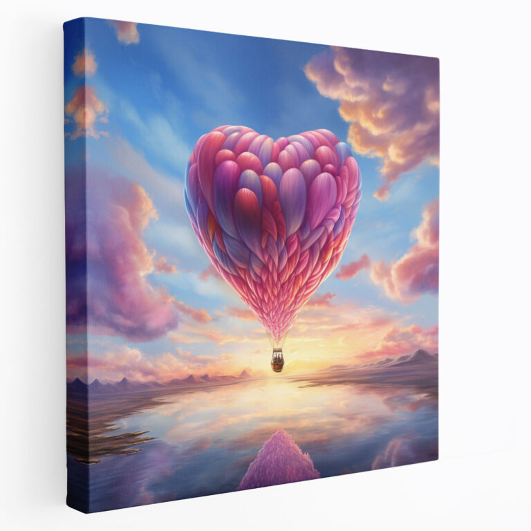 Romantic Hot Air Balloon Wall Art - Romantic, Canvas Wall Art, Wall Art, Pastel-Colored Sky