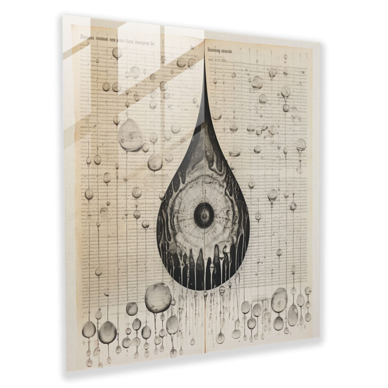 Typographic Rain Glass Print - Rain, Rain, Glass Print, Glass Wall Art