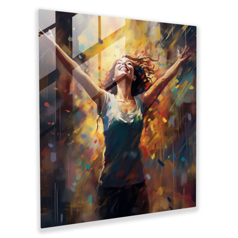 Joyful Rain Dance Glass Wall Art - Rain, Glass Print, Rain, Digital Painting