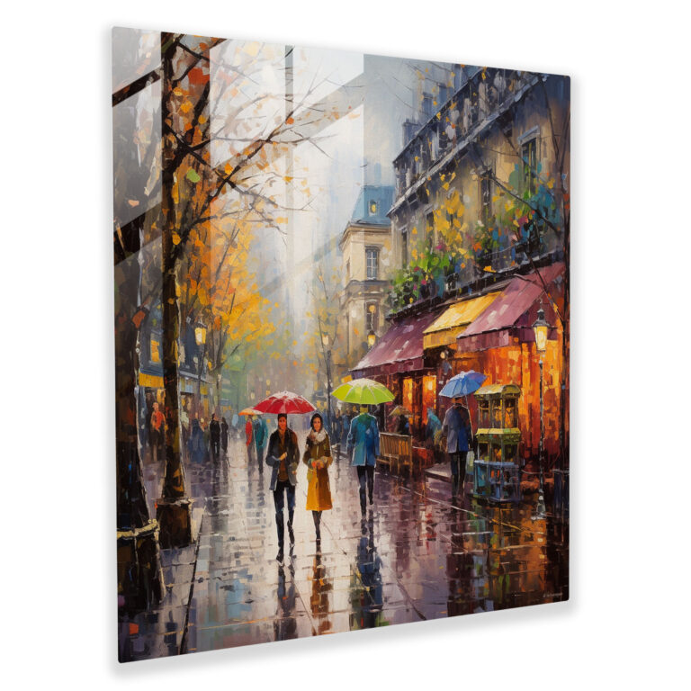 Rainy Day In Paris Glass Wall Art - Rain, Glass Wall Art, Rainy Day, Glass Print