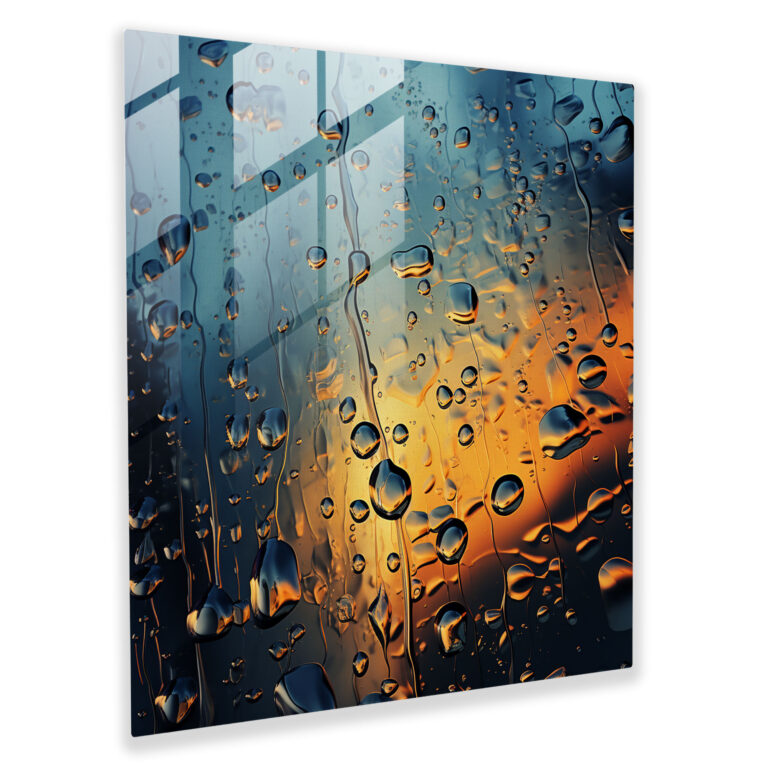 Artistic Raindrops Glass Print - Rain, Glass Print, Modern Art, Rain