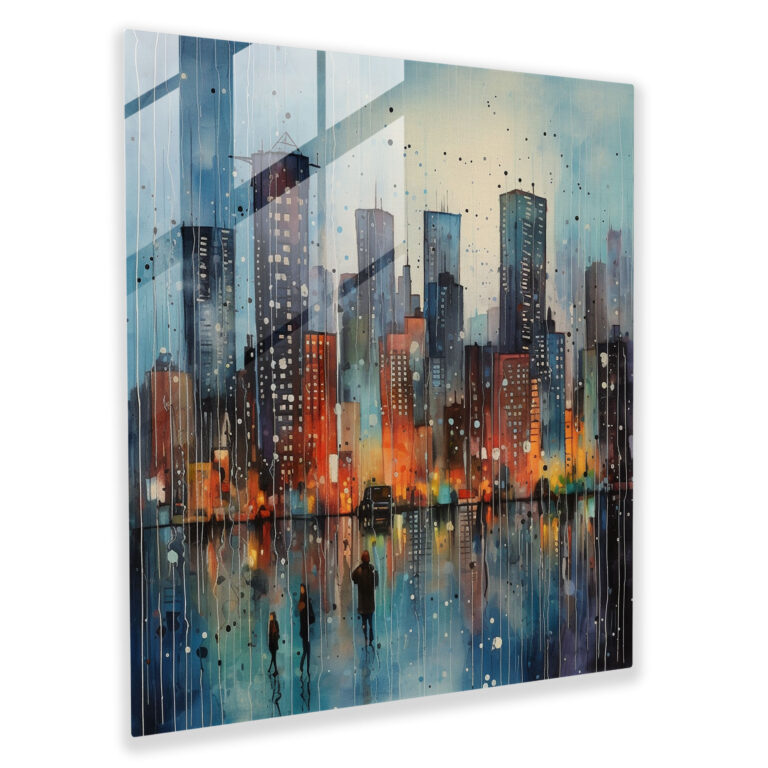 Rainy Day Glass Print - Rain, Modern Art, Home Decoration, Glass Wall Art