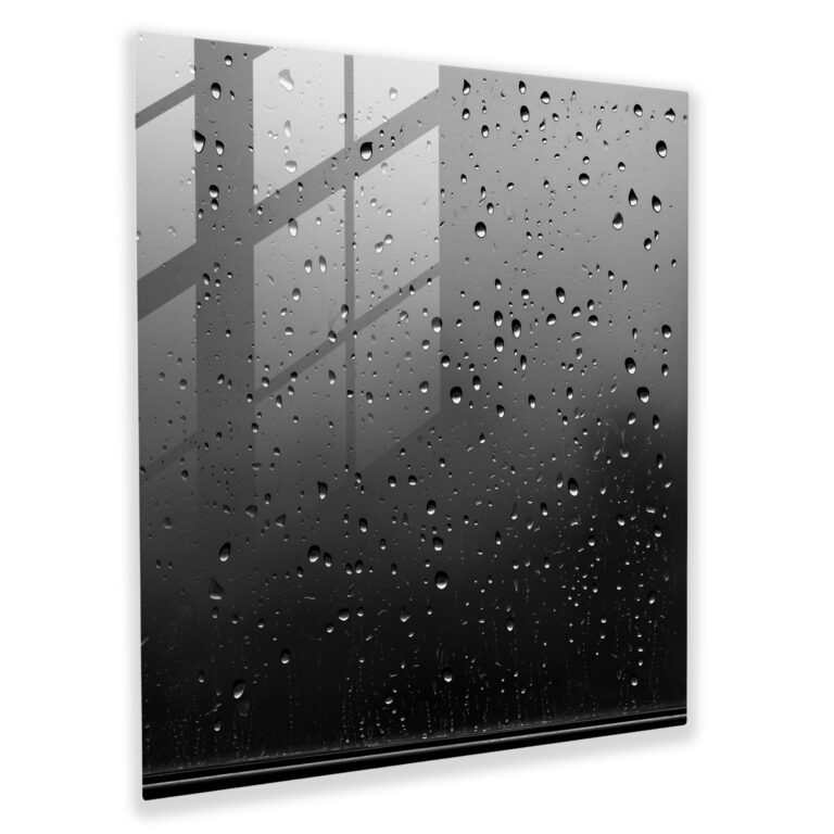 Windowpane Rain Glass Print - Rain, Minimalist Photography, Glass Art, Glass Print