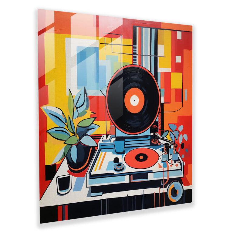 Eloquent Glass Prints - Retro-inspired Modern Artwork Glass Print