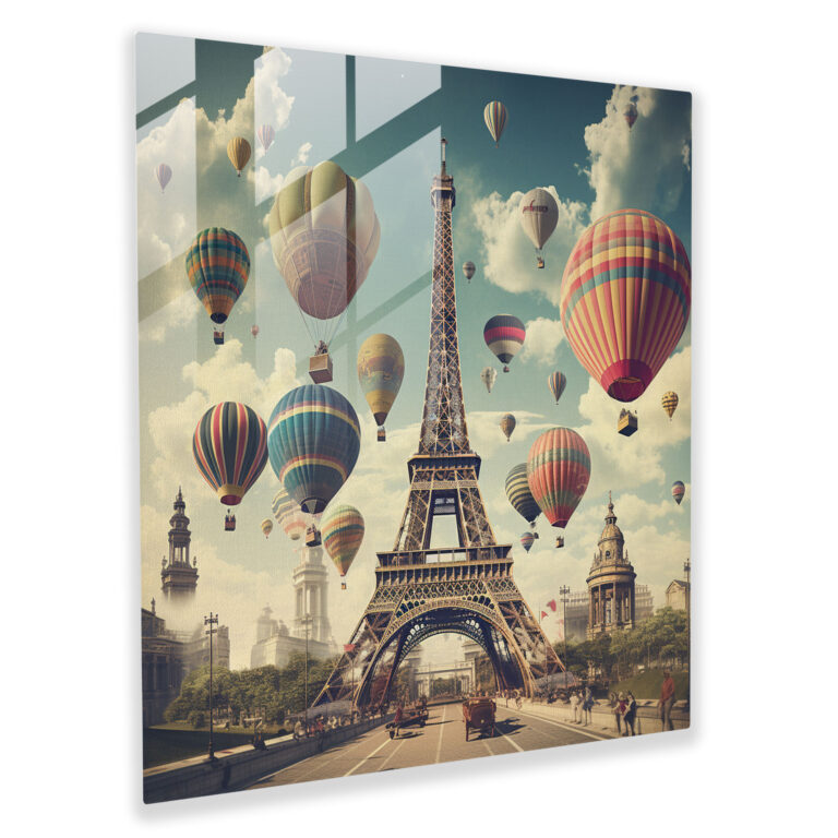 Timeless Landmarks Glass Print - Retro Glass Wall Art