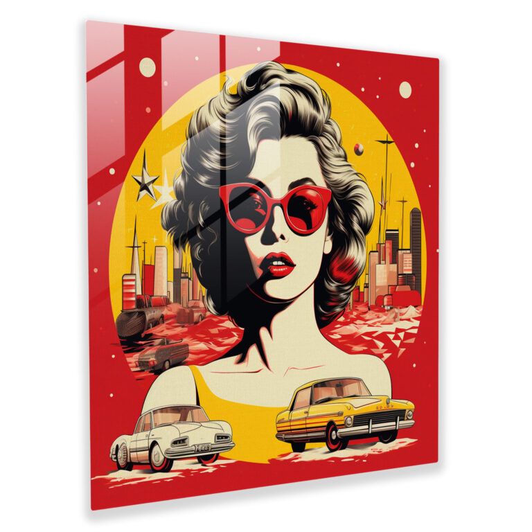 Retro Vibes Glass Prints - Pop Art-Inspired Glass Wall Art - Home Decoration - Modern Artwork