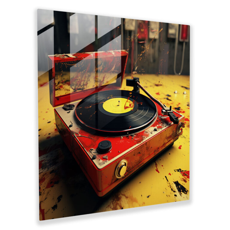 The Vinyl Echoes of the Past Glass Print