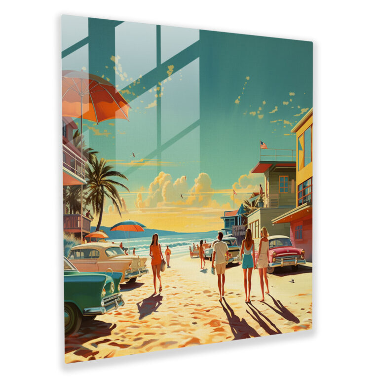 The Seaside Whispers of Yesterday Glass Print