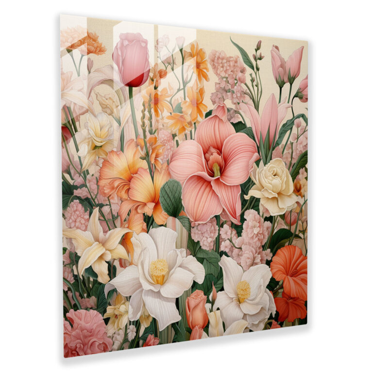 Glass Prints: Vintage Botanical Garden Glass Wall Art for Home Decoration