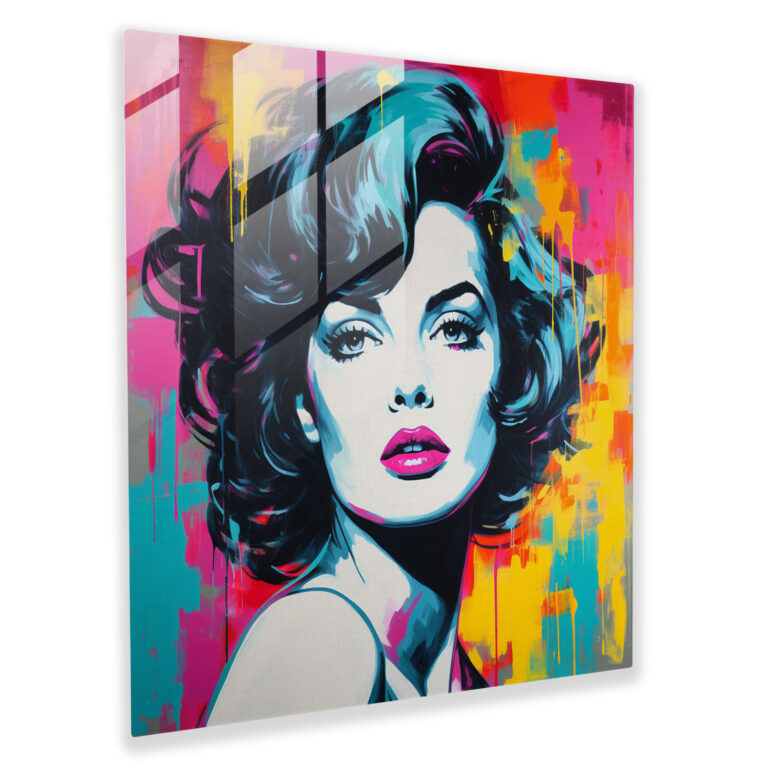 Glass Prints: Pop Art Glamour Glass Wall Art for Home Decoration