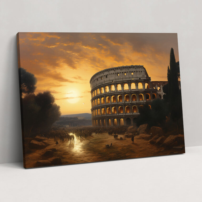 Rome Canvas Print - Classic Colosseum At Sunset - Rome, Wall Art, Canvas Print, Canvas