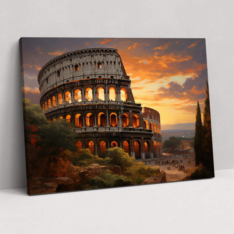 Rome Canvas Print - Sunset At Colosseum - Rome, Sunset, Wall Decoration, Rome