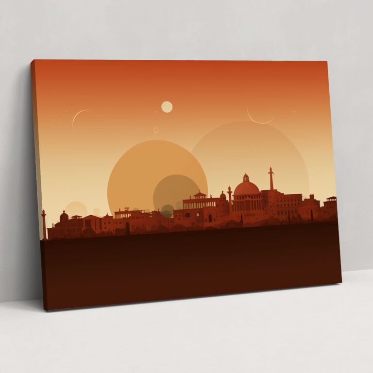 Rome Wall Art - Minimalist Skyline - Rome, Canvas Wall Art, Rome, Canvas
