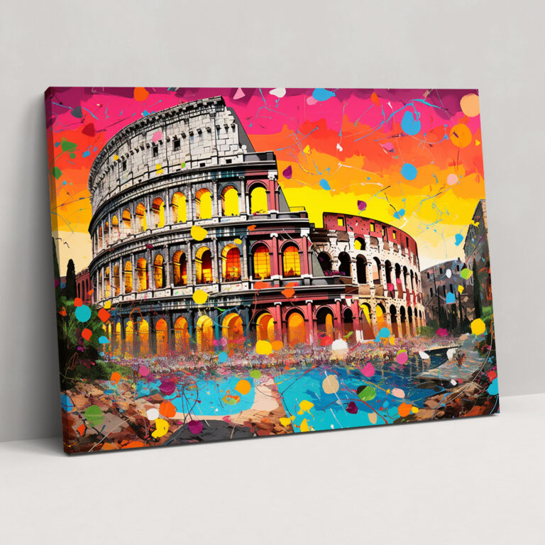 Rome Canvas Print - Lively Landmarks Collage - Rome, Energetic, Canvas Wall Art, Canvas Print