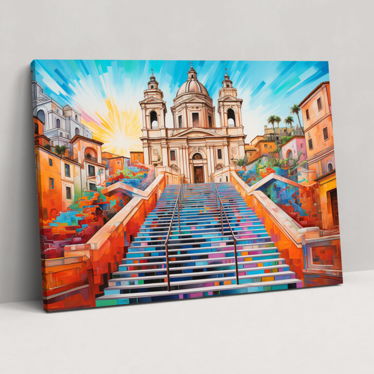 Rome Canvas Print - Rome, Vibrant, Colorful, Wall Art