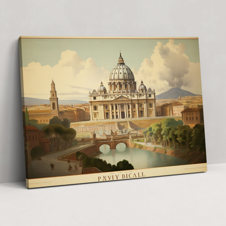 Rome Canvas Print - Vatican City Vintage Poster - Rome, Wall Art, Vintage Poster, Home Decoration