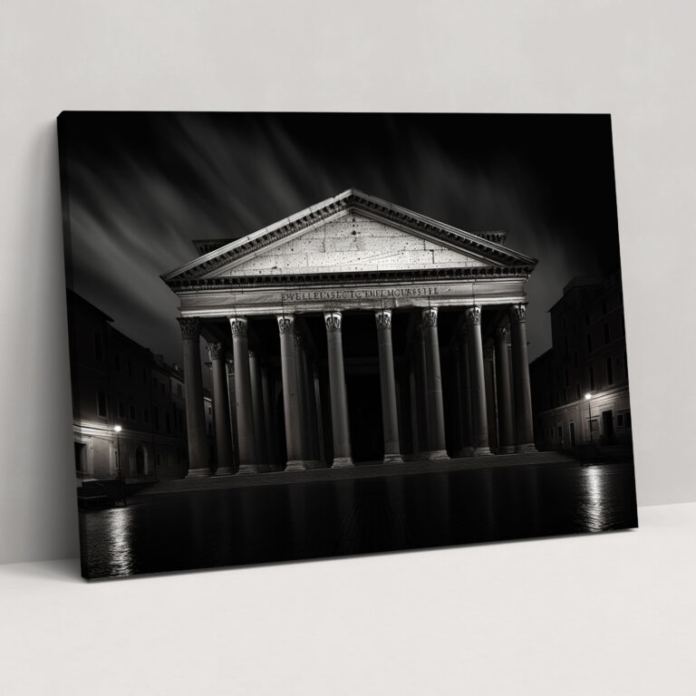 Rome Canvas Print - Pantheon Black And White - Rome, Home Decoration, Canvas, Pantheon