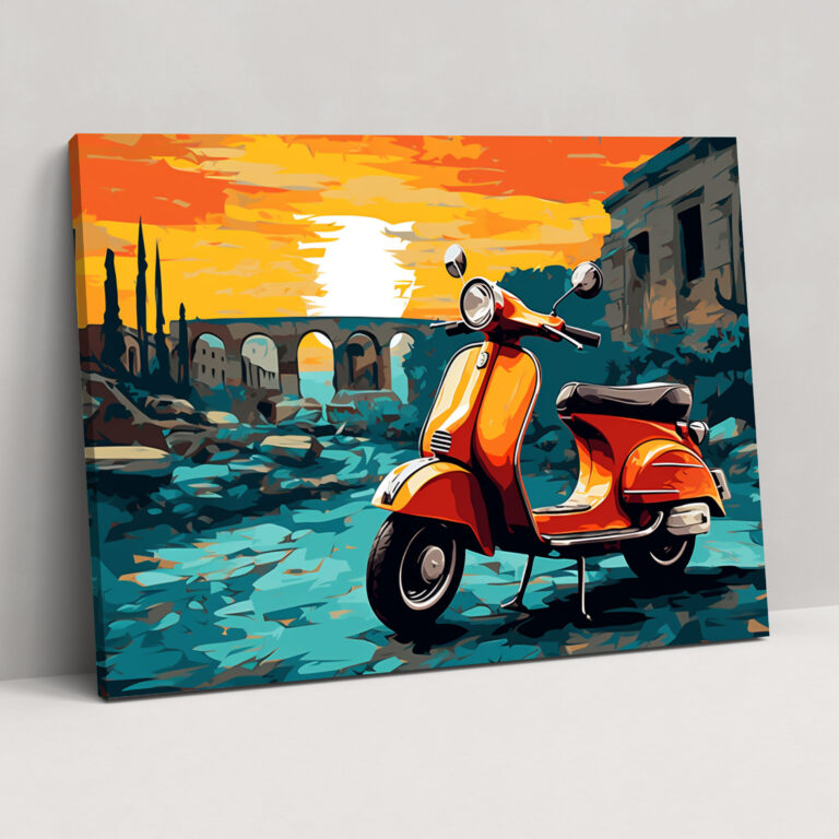 Rome Wall Art - Vespa Scooter Pop Art - Rome, Vintage Charm, Rome, Wall Art
