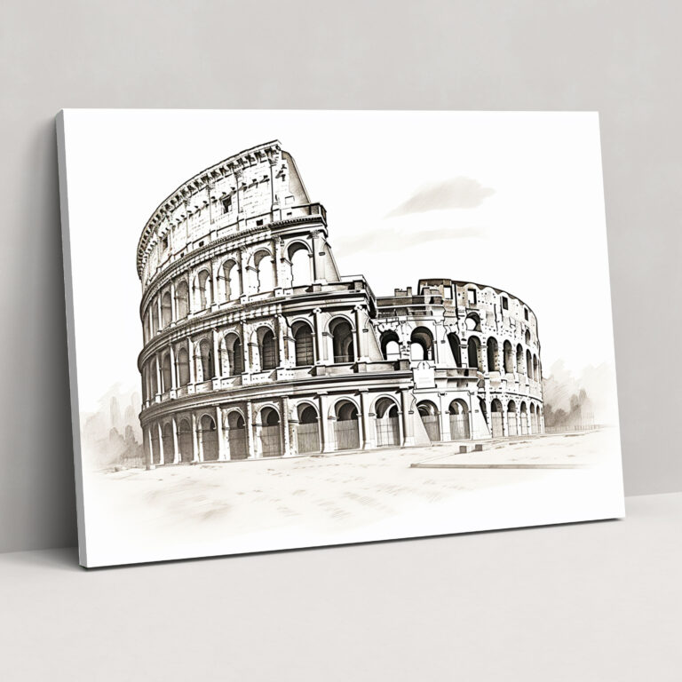 Rome Black And White Canvas Print - Rome, Rome, Canvas Wall Art, Wall Decoration