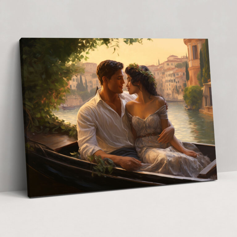 Rome Gondola Canvas Print - Rome, Canvas, Romantic Painting, Wall Art