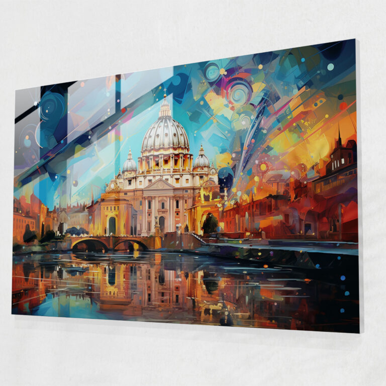 Rome Glass Wall Art - Futuristic Vatican City - Rome, Glass Wall Art, Rome, Vatican City