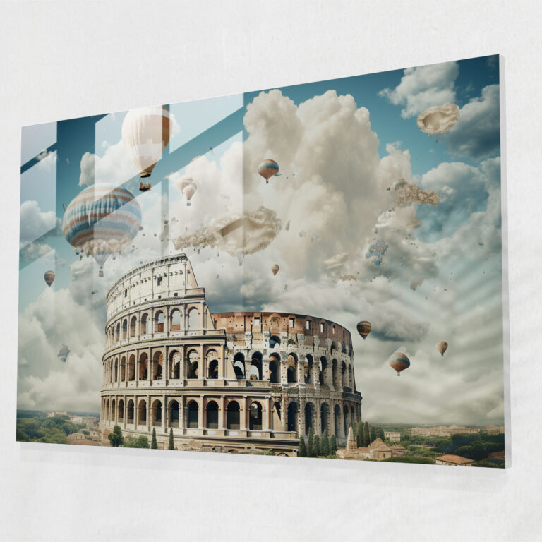 Rome Wall Decoration - Surreal Roman Landmarks - Rome, Glass Print, Modern Art, Eternal Connection