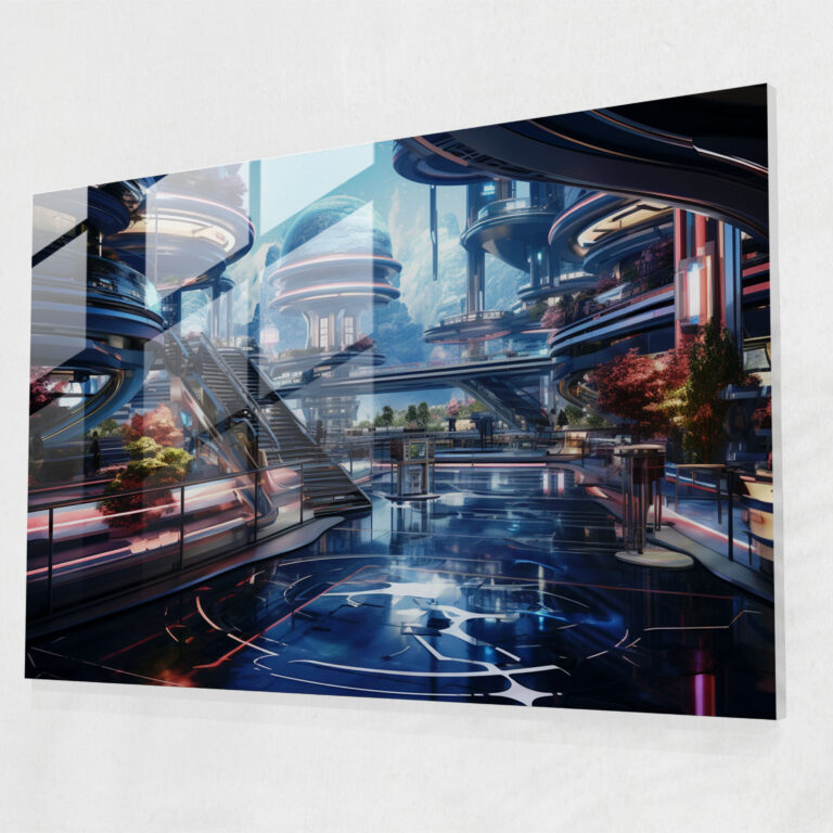 Rome Modern Art - Rome, Futuristic Digital Artwork, Sleek Architecture, Home Decoration
