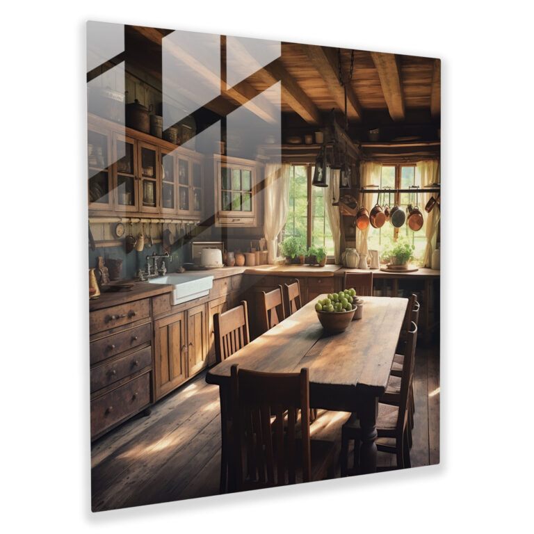 Rustic Vintage Farmhouse Kitchen - Rustic, Cozy, Rustic Wooden Furniture, Glass Art