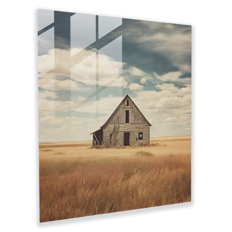 Rustic Barn Vintage Photograph Glass Print - Rustic, Home Decoration, Rustic Architecture, Vintage Photograph