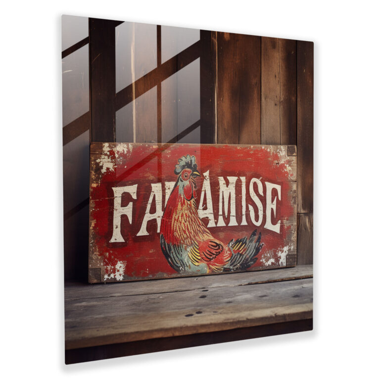 Rustic Wooden Sign Glass Print - Farmhouse - Rustic, Glass Print, Glass Art, Vintage