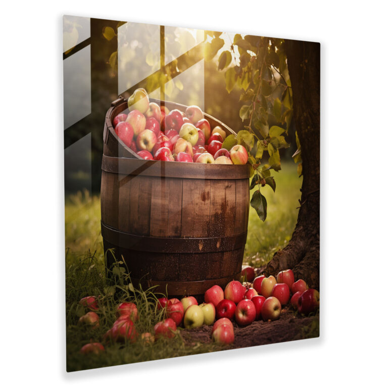Rustic Orchard Glass Print - Freshly Harvested Apples - Rustic, Glass Print, Glass Art, Wall Decoration
