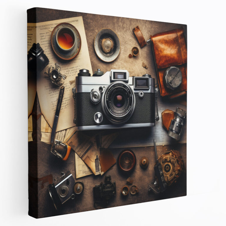 Retro Canvas Print: Vintage Camera - Retro, Canvas Print, Photography Accessories, Camera